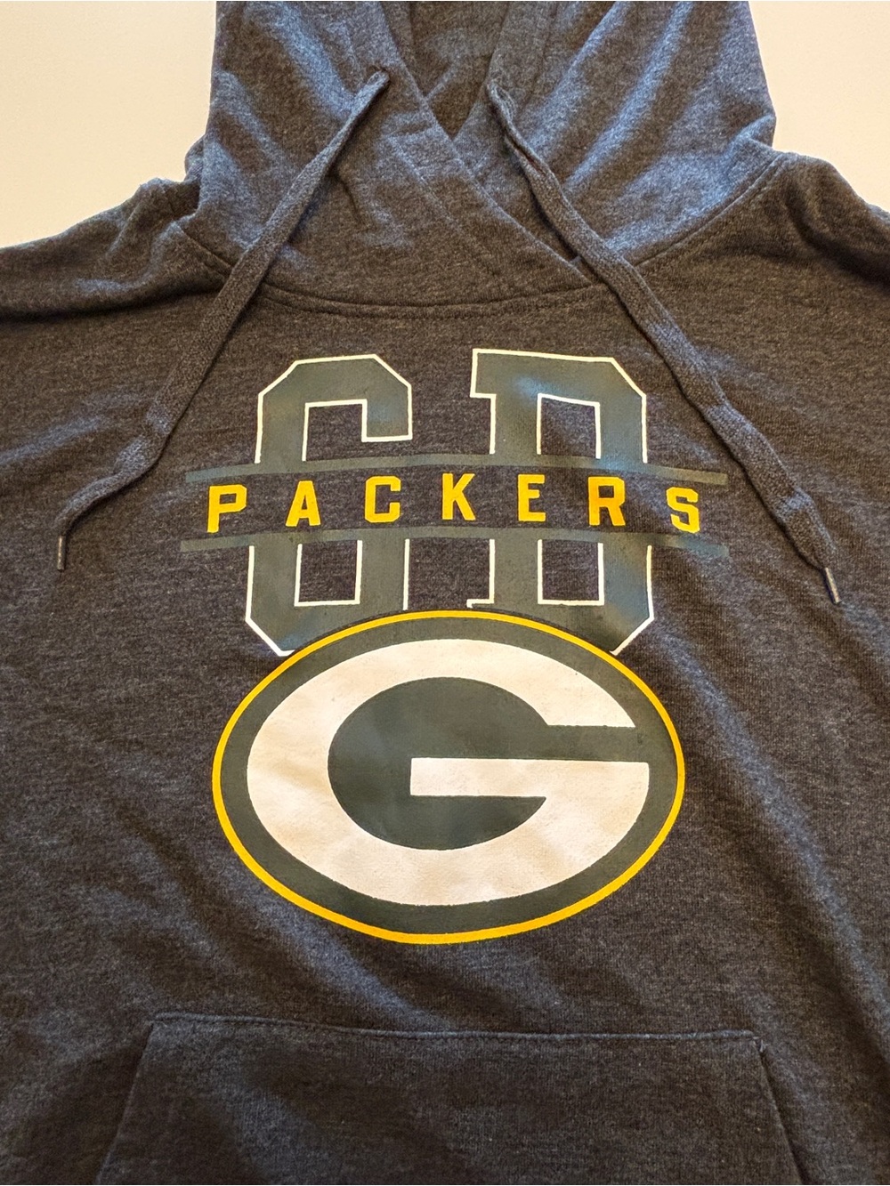 Green Bay Packers Women’s L Marled Grey Pullover Hoodie & Pom Knit Hat Bundle